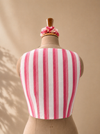 Peach Cotton Blouse V-Neck