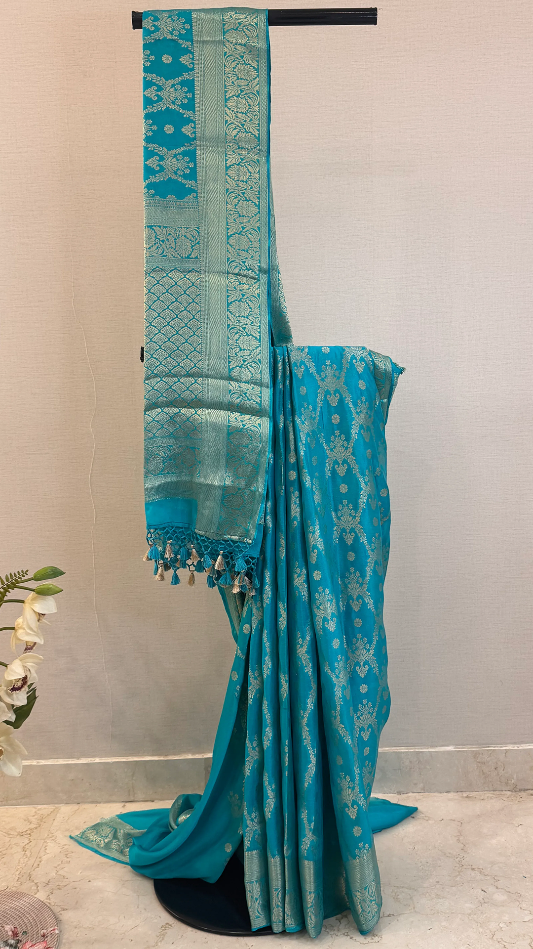 Fluid Grace Light Blue Saree Main image