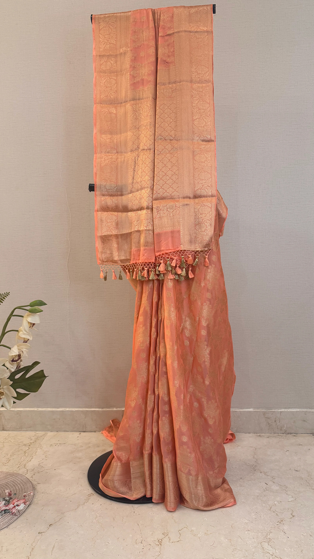 Fluid Grace Light Peach Saree Main image