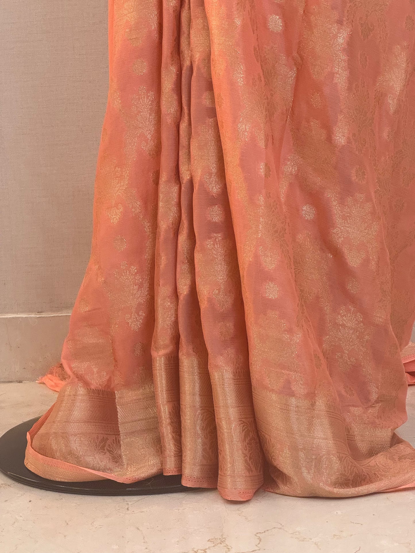 Fluid Grace Light Peach Saree