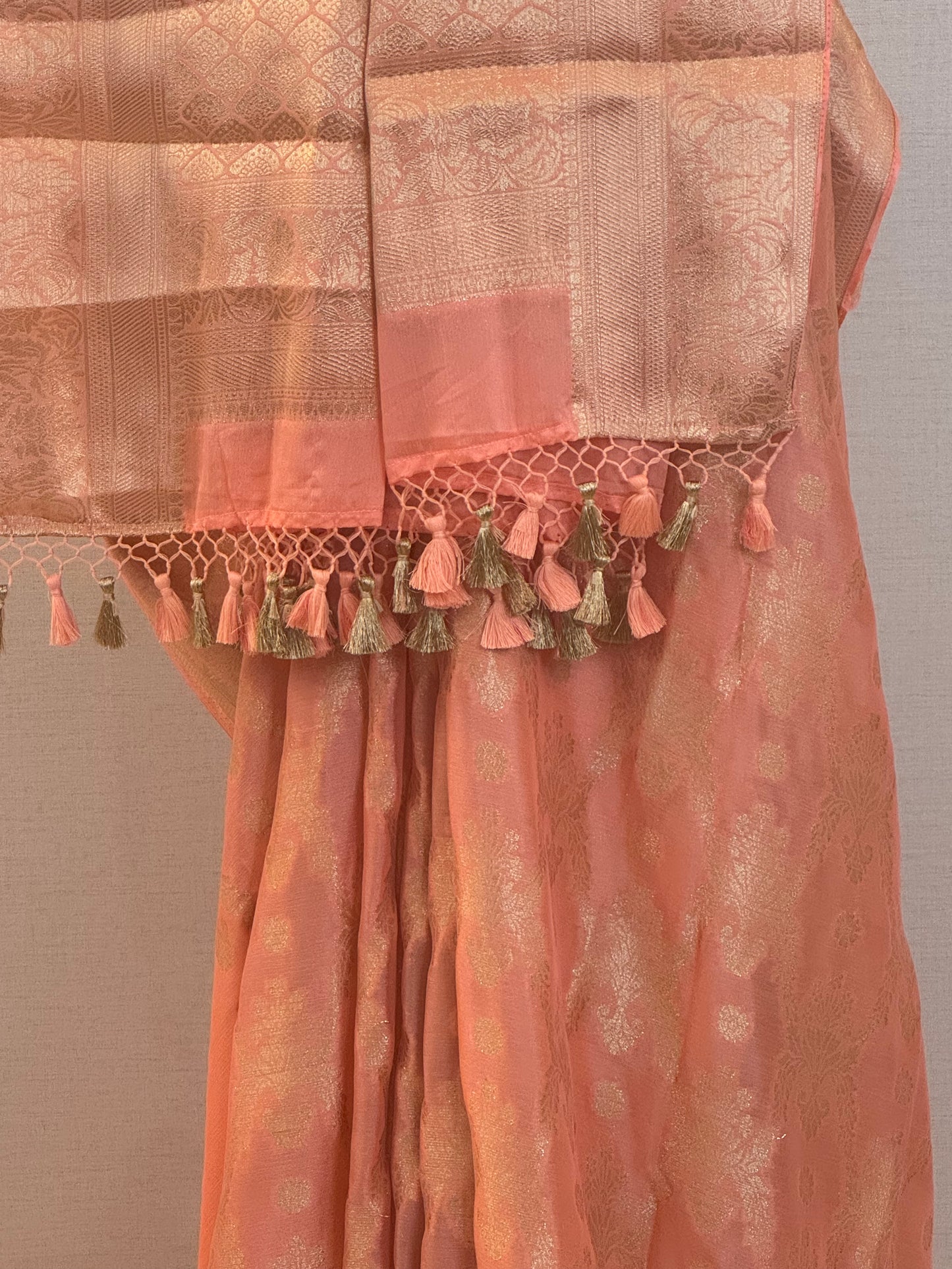 Fluid Grace Light Peach Saree