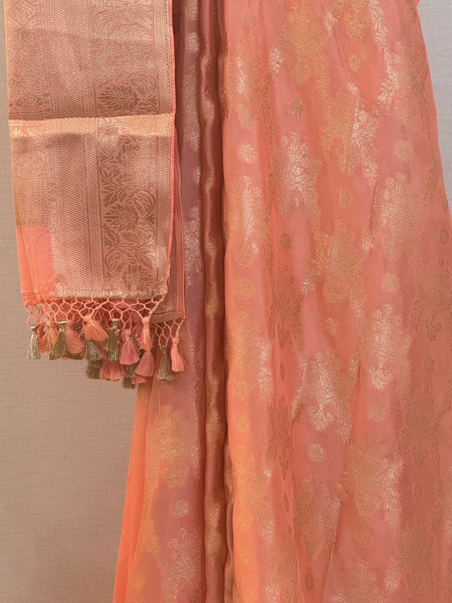 Fluid Grace Light Peach Saree