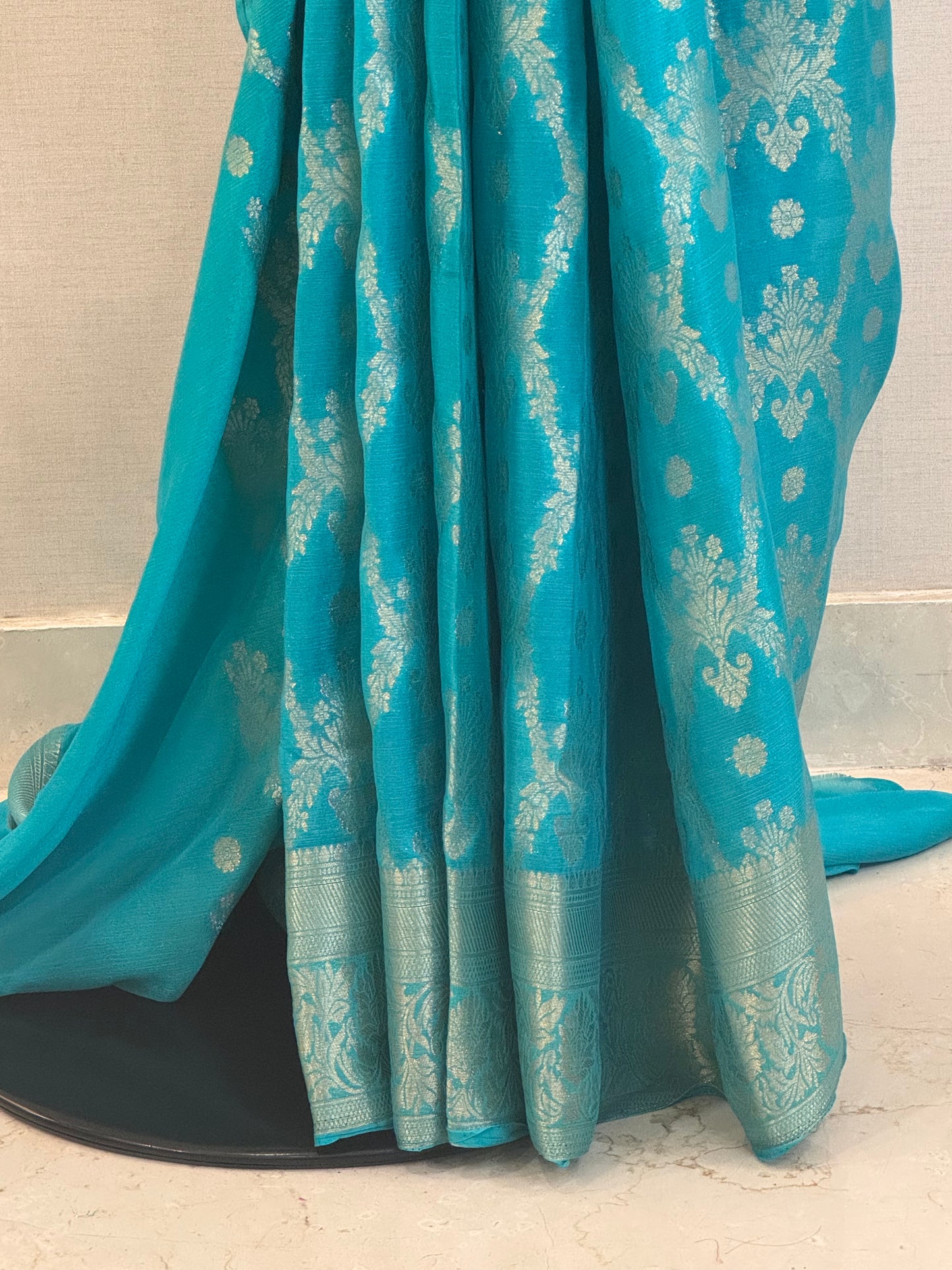 Fluid Grace Light Blue Saree